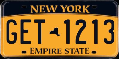 NY license plate GET1213