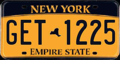 NY license plate GET1225