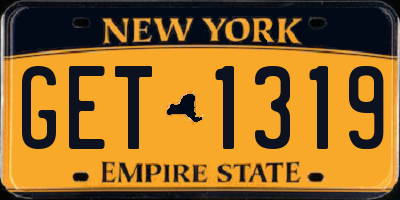 NY license plate GET1319