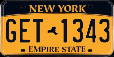 NY license plate GET1343