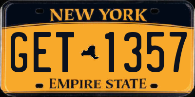 NY license plate GET1357