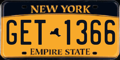 NY license plate GET1366