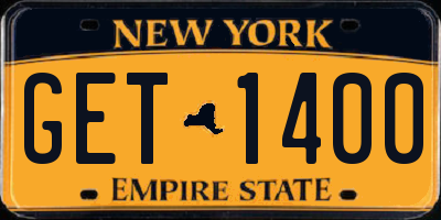 NY license plate GET1400