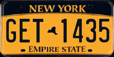 NY license plate GET1435