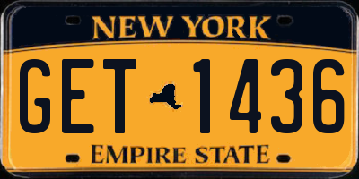 NY license plate GET1436