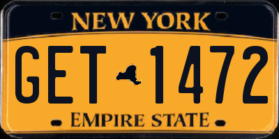 NY license plate GET1472