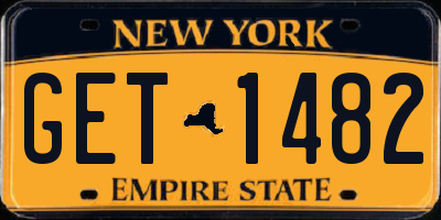 NY license plate GET1482