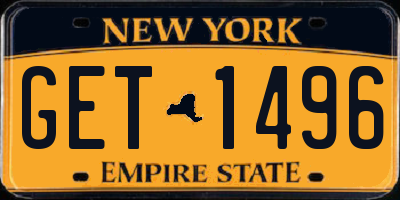 NY license plate GET1496