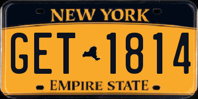 NY license plate GET1814
