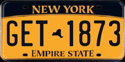 NY license plate GET1873