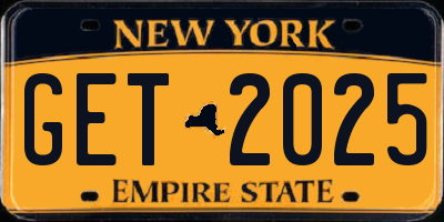 NY license plate GET2025