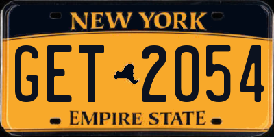 NY license plate GET2054