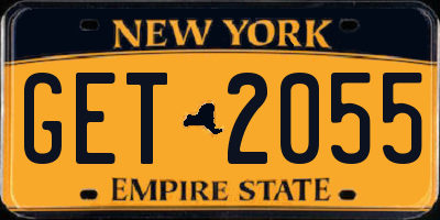 NY license plate GET2055
