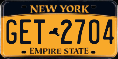 NY license plate GET2704