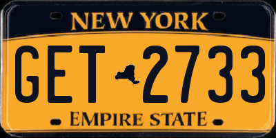 NY license plate GET2733