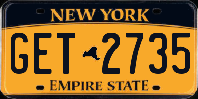 NY license plate GET2735