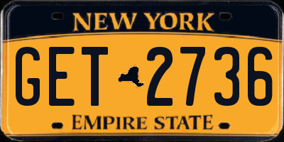 NY license plate GET2736