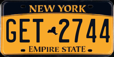 NY license plate GET2744