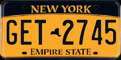 NY license plate GET2745