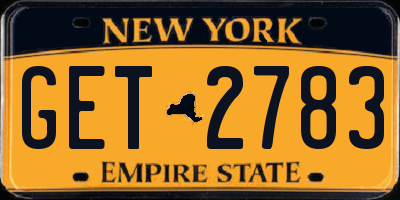 NY license plate GET2783