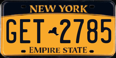 NY license plate GET2785