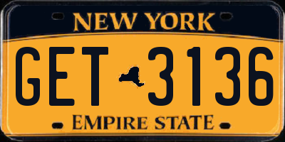 NY license plate GET3136