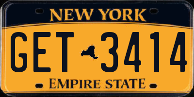 NY license plate GET3414