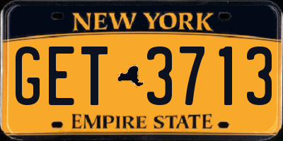 NY license plate GET3713