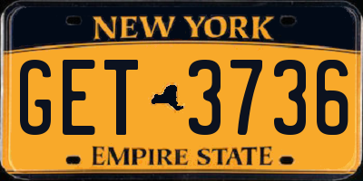 NY license plate GET3736