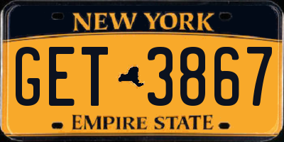 NY license plate GET3867