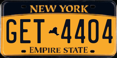 NY license plate GET4404