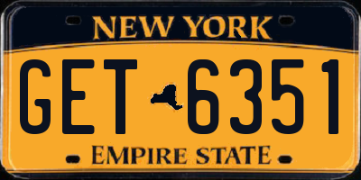 NY license plate GET6351