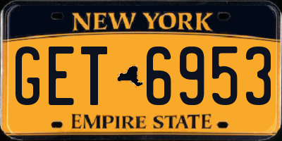 NY license plate GET6953