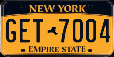 NY license plate GET7004