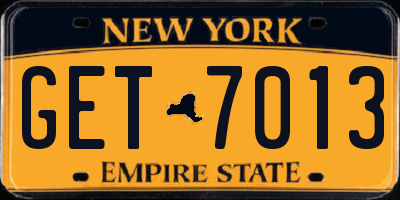 NY license plate GET7013