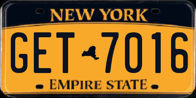 NY license plate GET7016