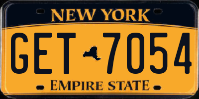 NY license plate GET7054