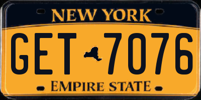 NY license plate GET7076