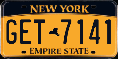 NY license plate GET7141