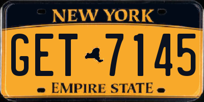 NY license plate GET7145