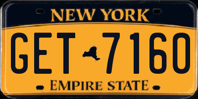 NY license plate GET7160