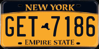NY license plate GET7186