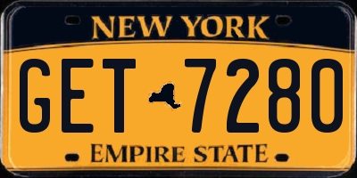 NY license plate GET7280