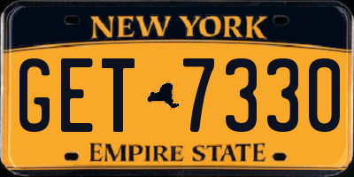 NY license plate GET7330