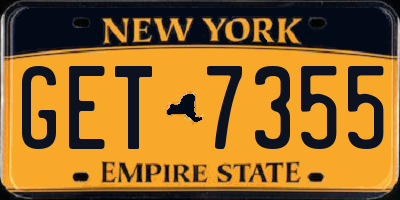 NY license plate GET7355