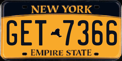 NY license plate GET7366