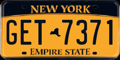 NY license plate GET7371