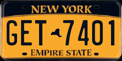 NY license plate GET7401