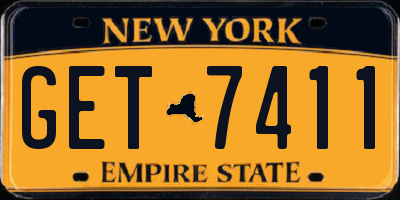 NY license plate GET7411