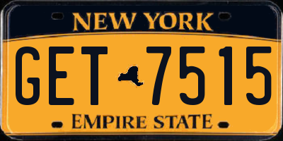 NY license plate GET7515